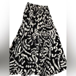 Haute Hippie bohemian black & white high low Maxi Skirt